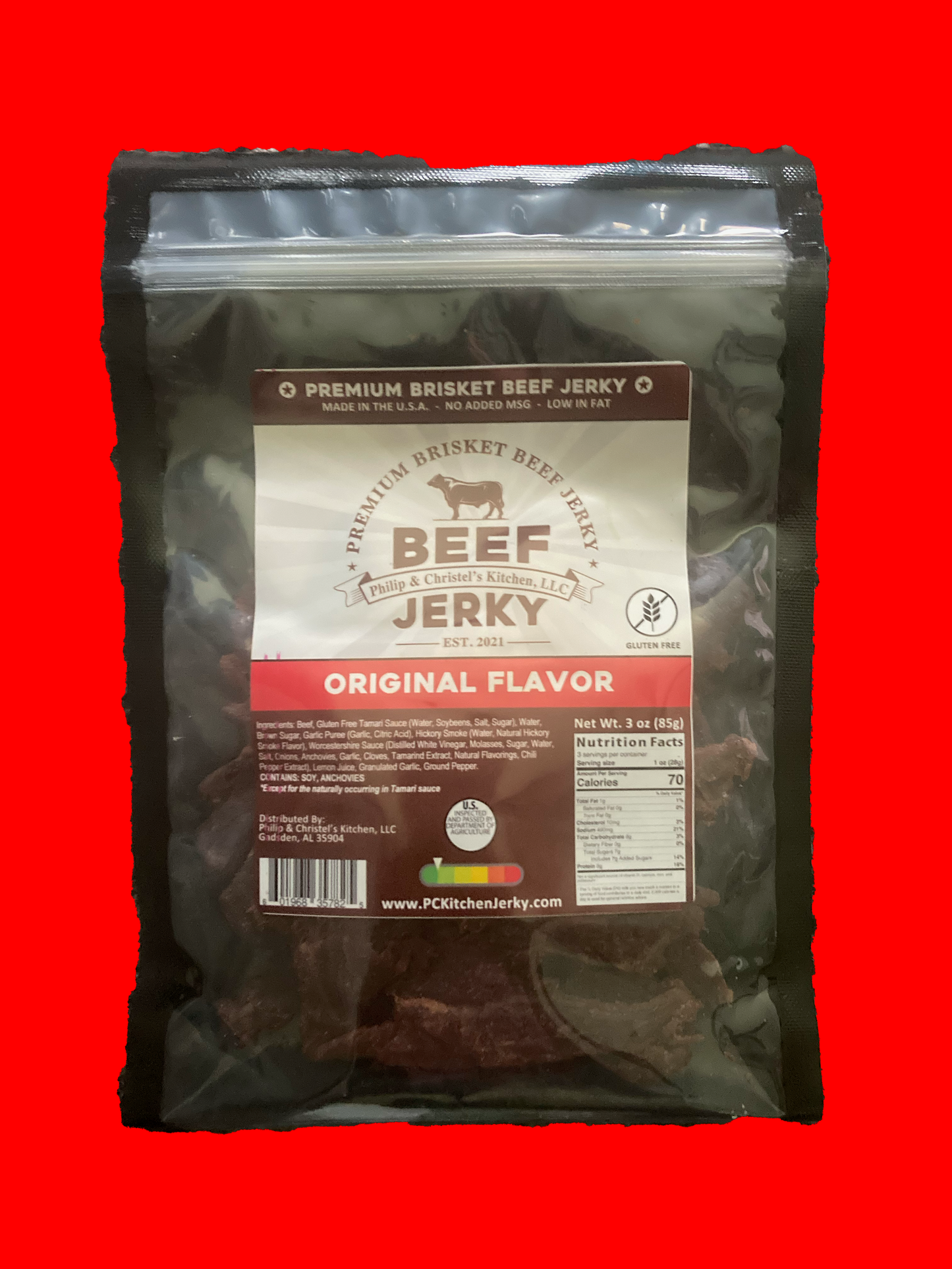 Premium Brisket Beef Jerky Original Flavor 3oz.