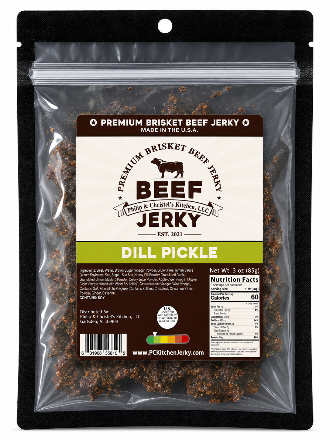 Premium Brisket Beef Jerky Dill Pickle 3oz.