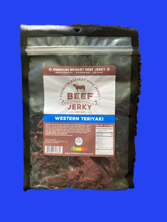 Premium Brisket Beef Jerky Western Teriyaki 3oz.