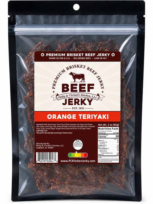 Premium Brisket Beef Jerky Orange Teriyaki 3oz.