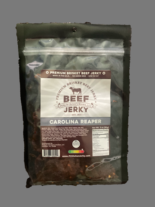 Premium Brisket Beef Jerky Carolina Reaper 3oz.