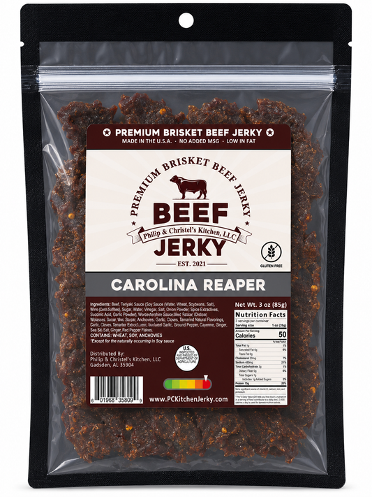 Premium Brisket Beef Jerky Carolina Reaper 3oz.