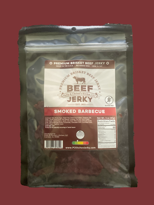 Premium Brisket Beef Jerky Smoked Barbecue 3oz.
