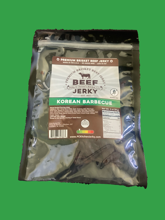 Premium Brisket Beef Jerky Korean BBQ 3oz.